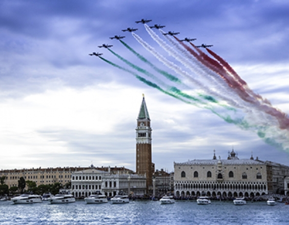 Ferretti Yachts 50th Anniversary celebrations in Venice - Pattuglia Acrobatica Nazionale, Frecce Tricolori 